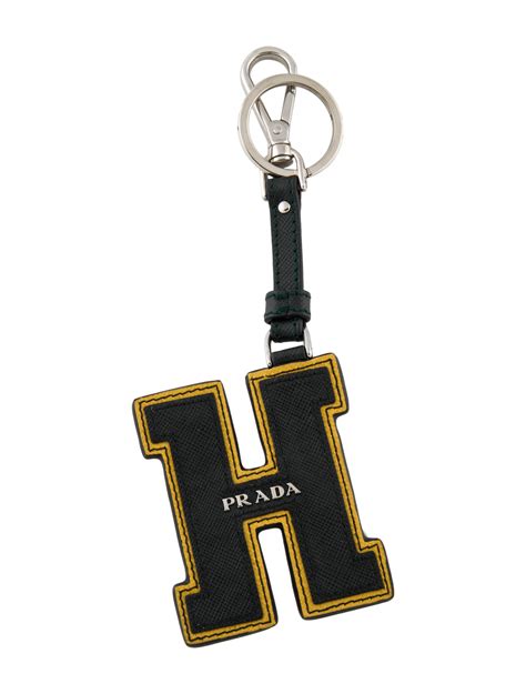 prada letter keychain|prada leather keychain.